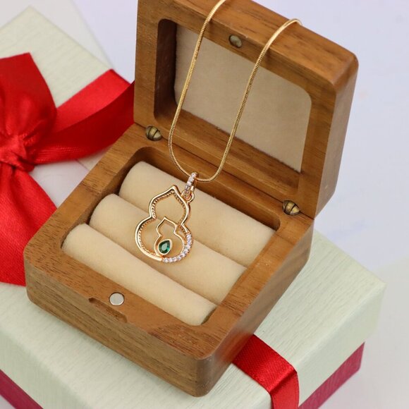 "Rose Gold Mother & Child Outline Pendant with Green Stone, XPPT1311 - Picture 8 of 12